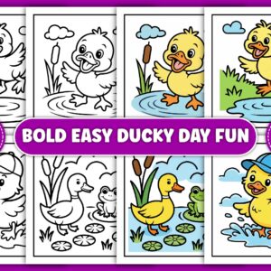Bold and Easy Ducky Day Coloring Pages